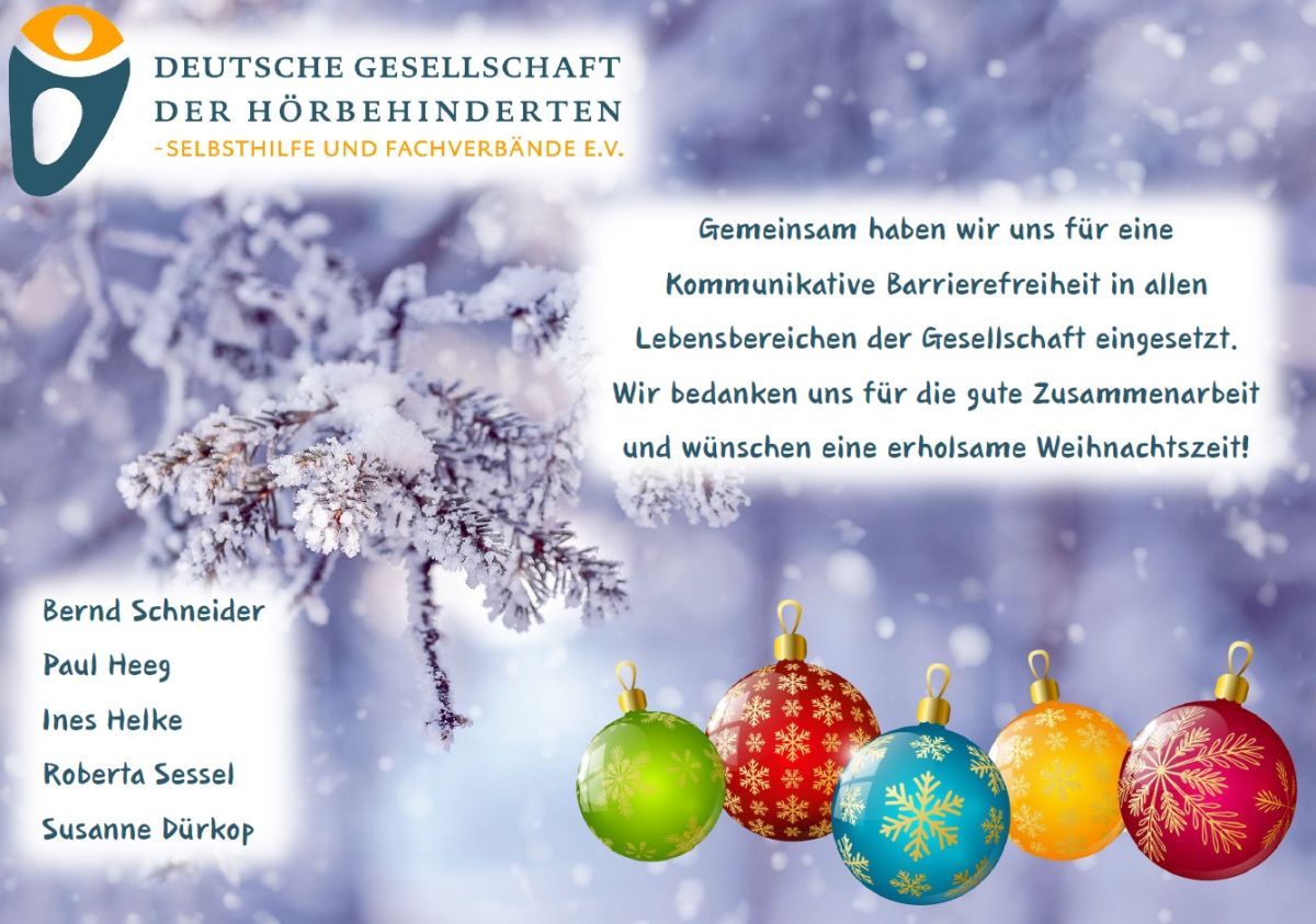 Weihnachtsgruß der Deutschen Gesellschaft